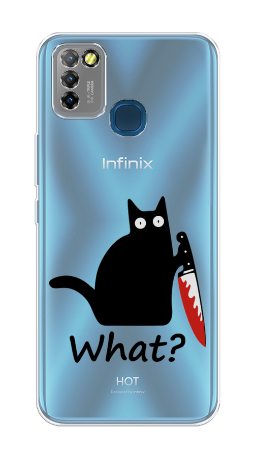 

Чехол на Infinix HOT 10 Lite "Котик с ножом", Черный;красный, 3100350-6