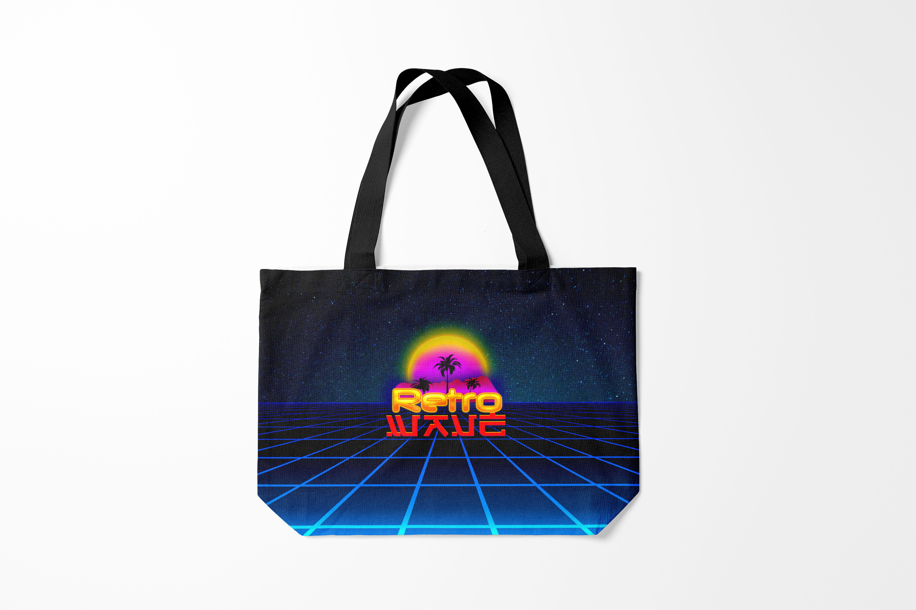

Сумка шoппер унисекс Burnettie Retro retrowave, синий, Retro retrowave