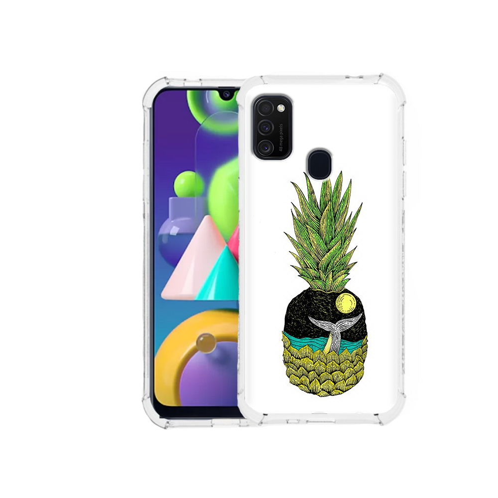 

Чехол MyPads Tocco для Samsung Galaxy M21 ананас с китом (PT147110.591.220), Прозрачный, Tocco