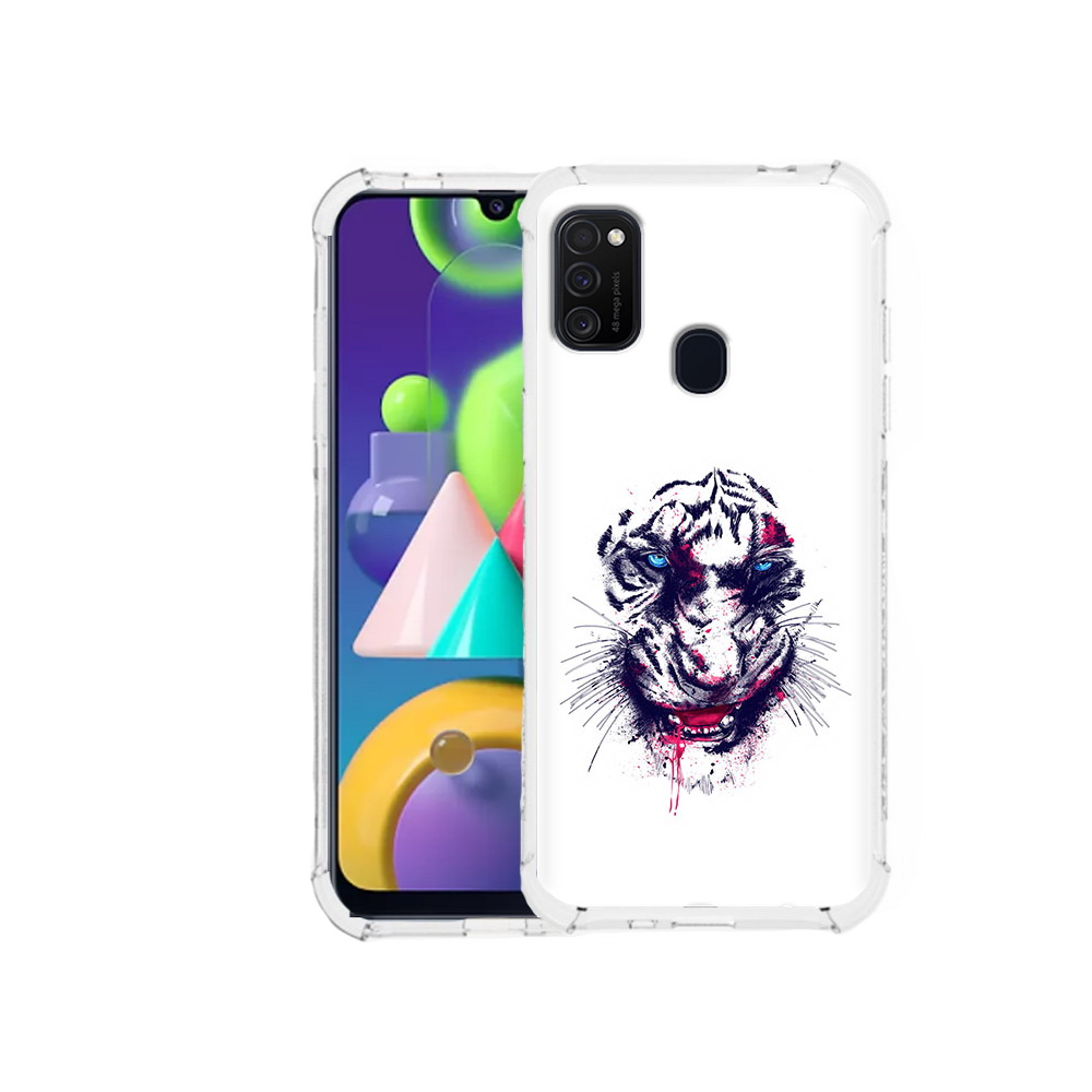 

Чехол MyPads Tocco для Samsung Galaxy M21 безумный тигр (PT147110.591.228), Прозрачный, Tocco
