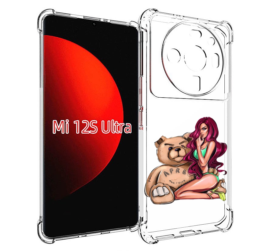 

Чехол MyPads девушка-с-большим-плюшевым-мишкой для Xiaomi 12S Ultra, Прозрачный, Tocco