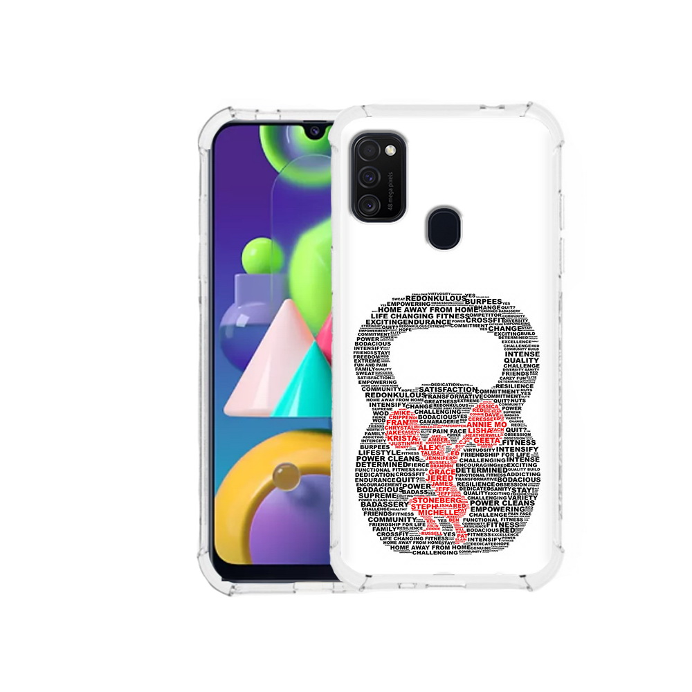 

Чехол MyPads Tocco для Samsung Galaxy M21 бодибилдинг гиря из слов (PT147110.591.232), Прозрачный, Tocco