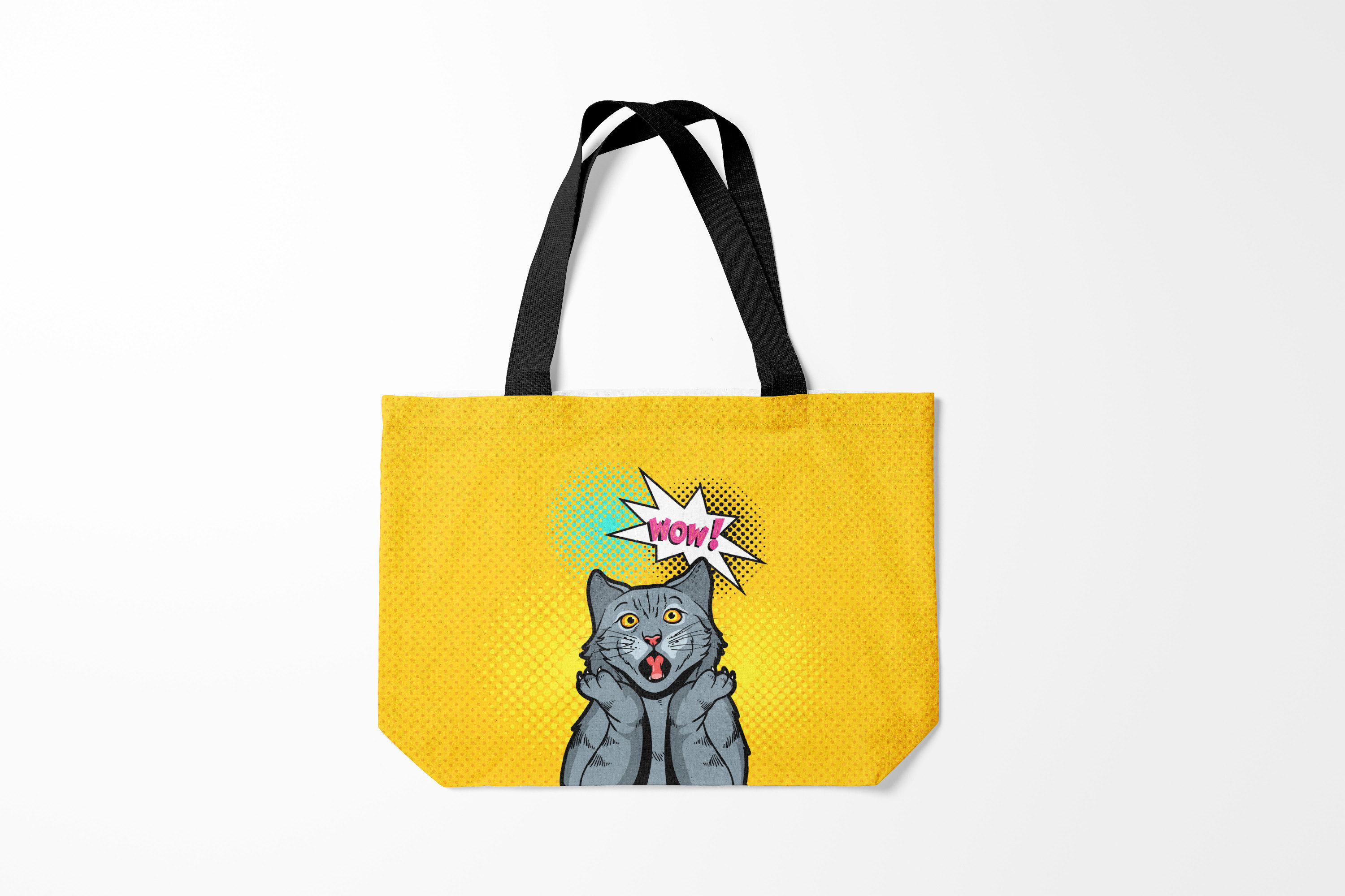 

Сумка шoппер унисекс Burnettie Pop Art Cat Wow, желтый, Pop Art Cat Wow