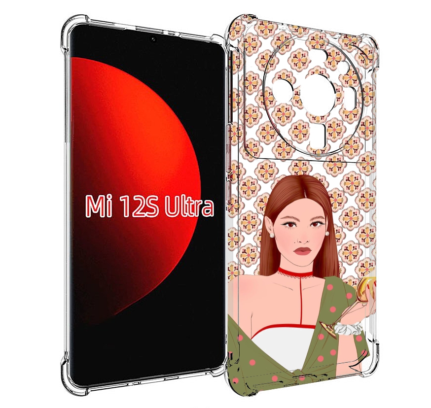 

Чехол MyPads девушка-с-вином-рисунок женский для Xiaomi 12S Ultra, Прозрачный, Tocco