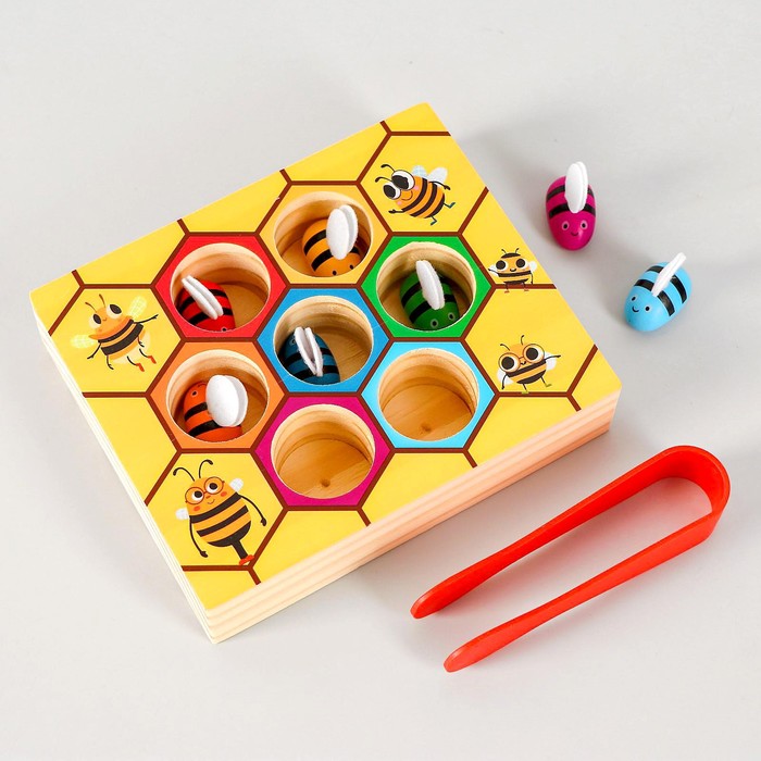 Развивающая игра Достань и положи пчелку 4,5х14,5х20 см настольная семейная игра bondibon на память crd 18 5х14 5х3см арт 899