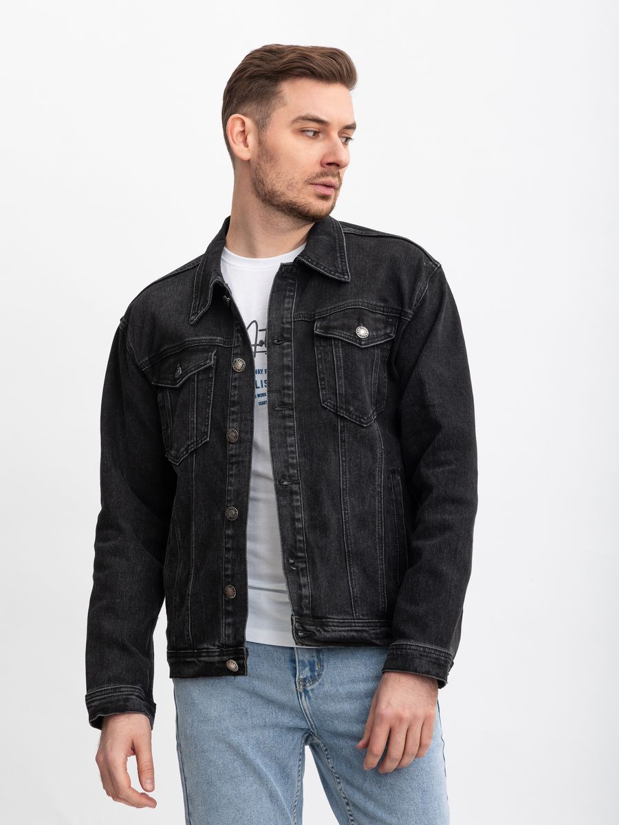 Джинсовая куртка мужская RM Shopping R123 черная XL