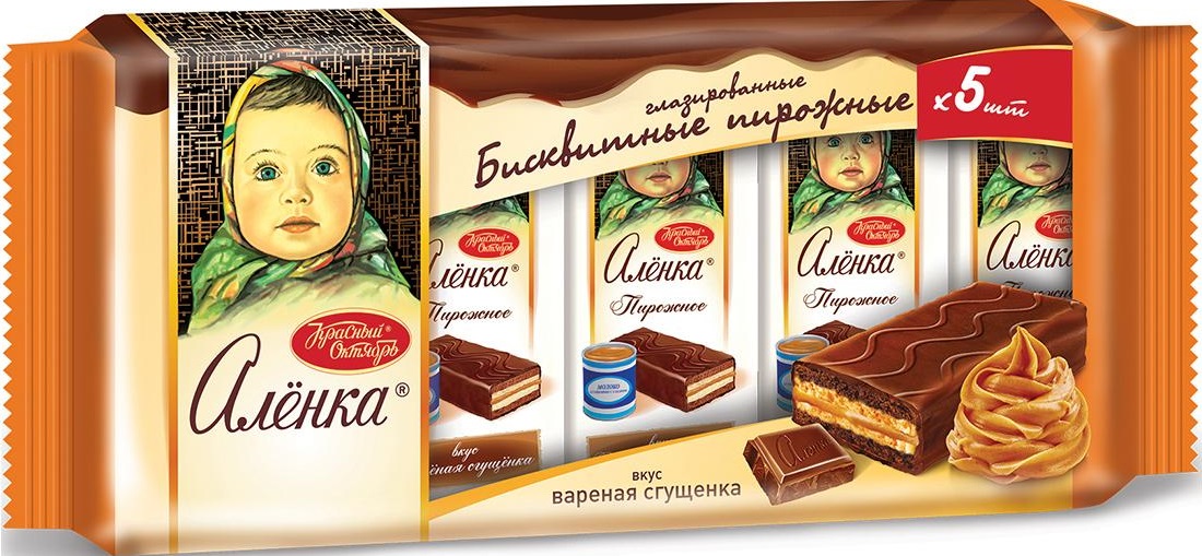 Бисквитные пирожные Аленка вкус вареная сгущенка, 200 г
