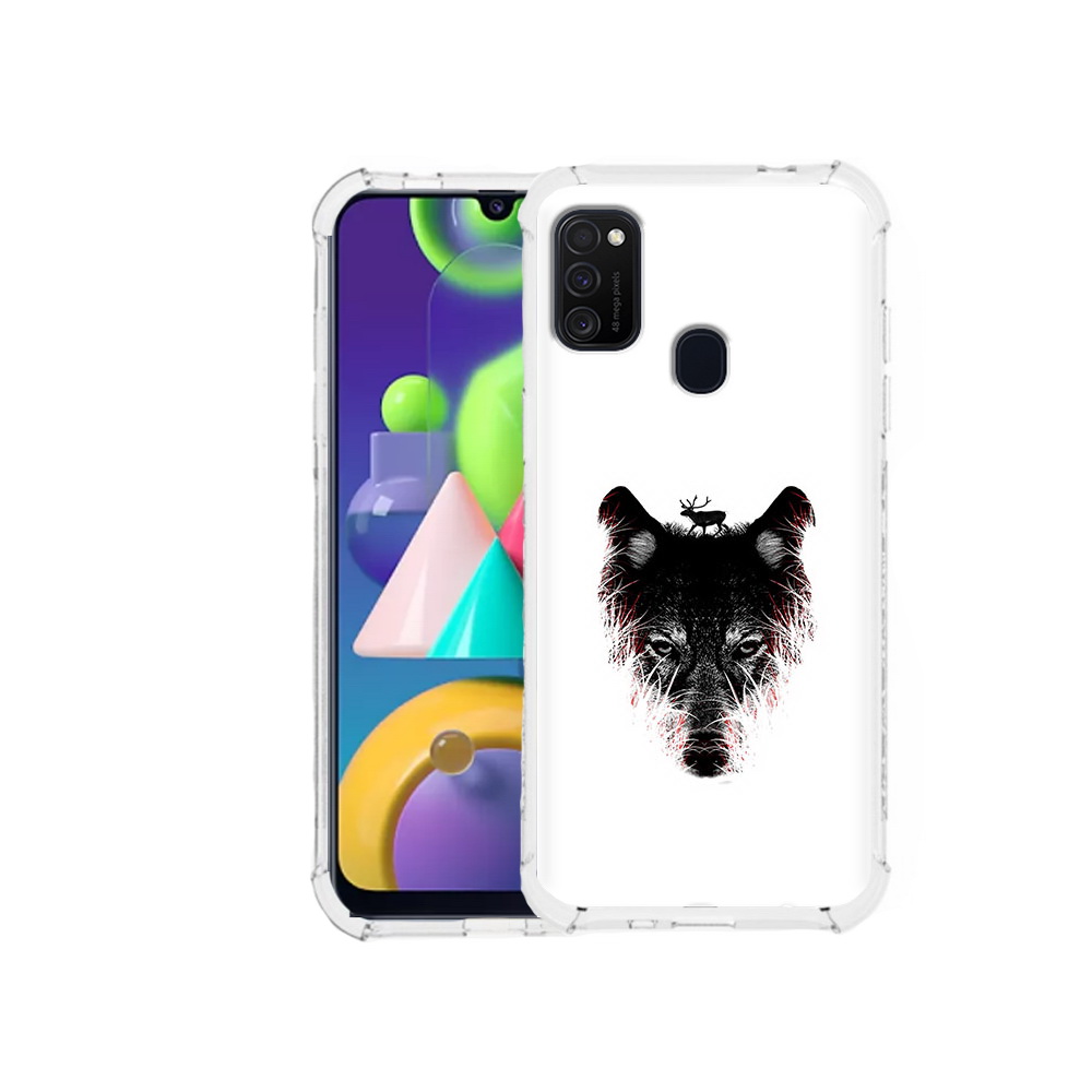 

Чехол MyPads Tocco для Samsung Galaxy M21 волк в траве (PT147110.591.267), Прозрачный, Tocco