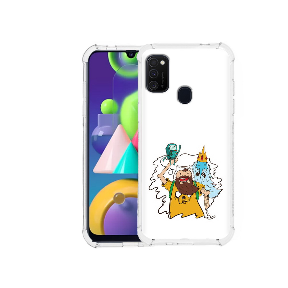

Чехол MyPads Tocco для Samsung Galaxy M21 время приключений старый Финн (PT147110.591.279), Прозрачный, Tocco