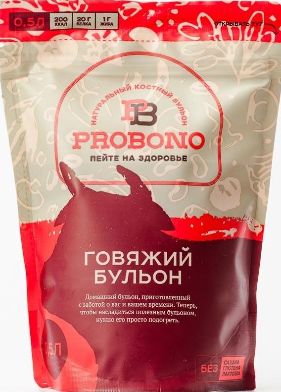 

Бульон Probono говяжий, костный, замороженный, 500 г
