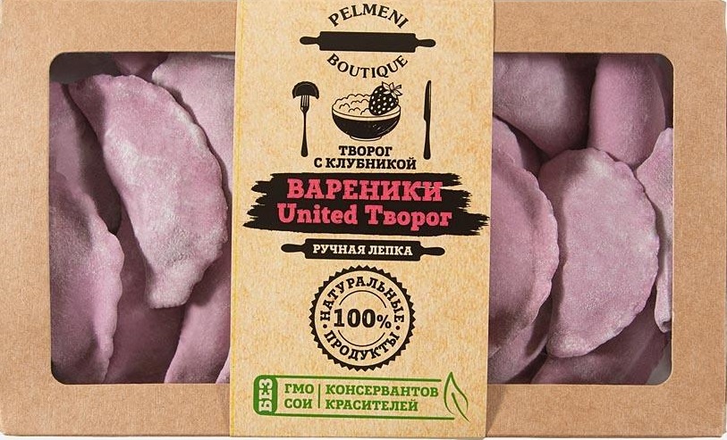 

Вареники Пельменный Бутик United, с клубникой и творогом, 400 г