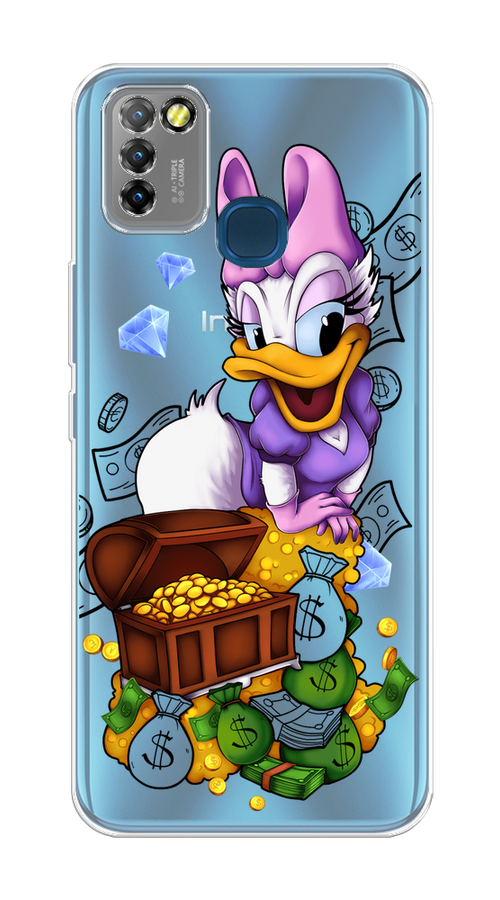 

Чехол на Infinix HOT 10 Lite "Rich Daisy Duck", Коричневый;белый;фиолетовый, 3100350-6
