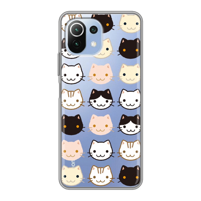 

Силиконовый чехол для Xiaomi Mi 11 Lite/11 Lite 5G NE Прозрачные кошки паттерн