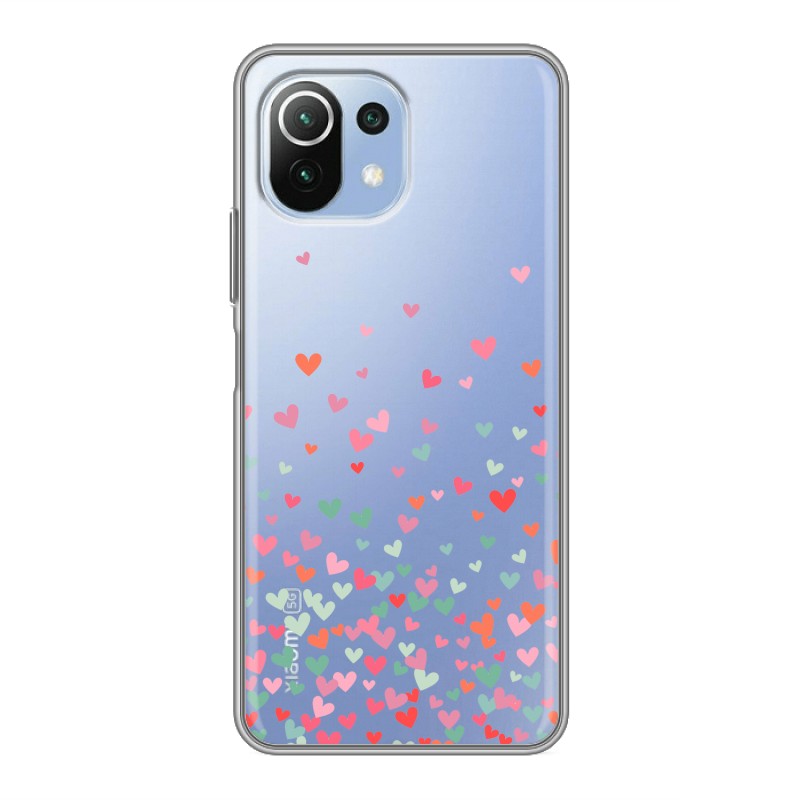 

Полупрозрачный силиконовый чехол для Xiaomi Mi 11 Lite/11 Lite 5G NE Прозрачные сердечки