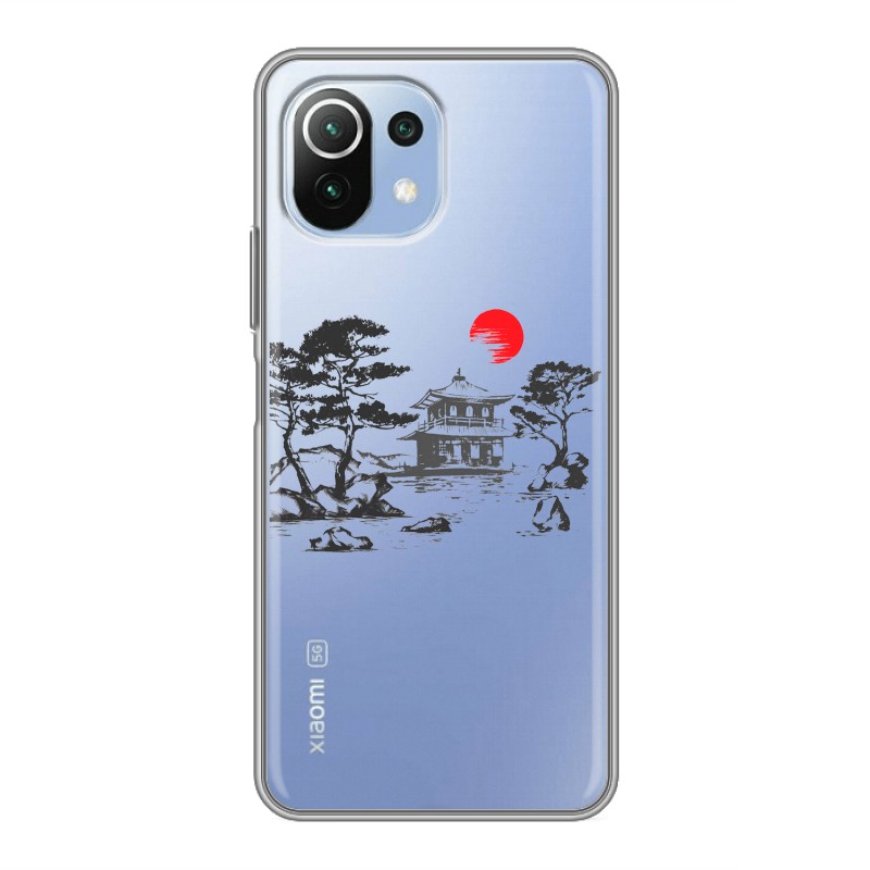 фото Полупрозрачный силиконовый чехол для xiaomi mi 11 lite/11 lite 5g ne прозрачная япония 100gadgets