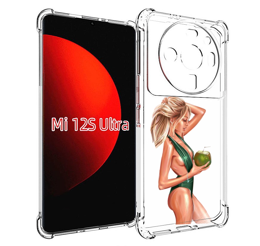 Чехол MyPads девушка-с-кокосом-в-зеленом-купальнике женский для Xiaomi 12S Ultra
