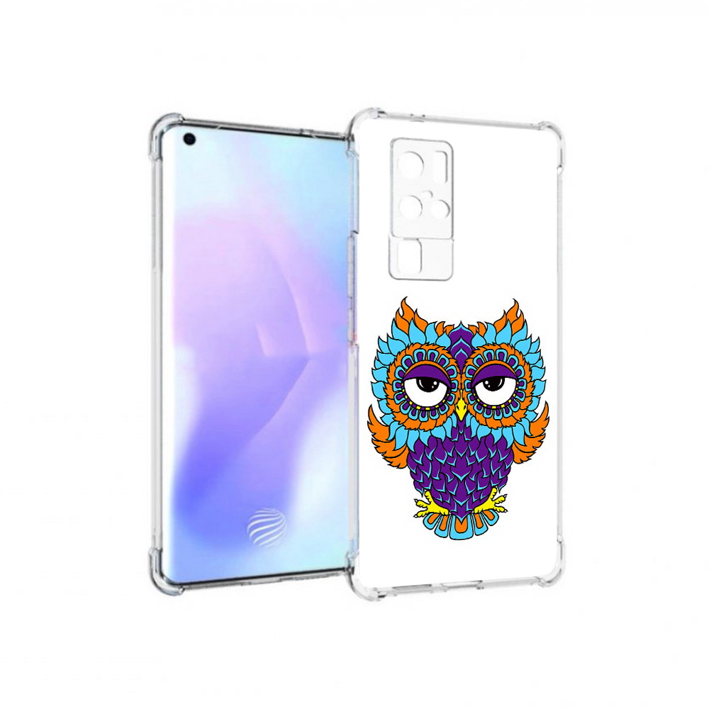 

Чехол MyPads Tocco для Vivo X50 Pro Цветная сова (PT226970.404.198), Прозрачный, Tocco
