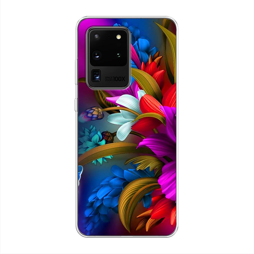 

Чехол на Samsung Galaxy S20 Ultra "Фантастические цветы", Фиолетовый;красный;синий, 29450-2
