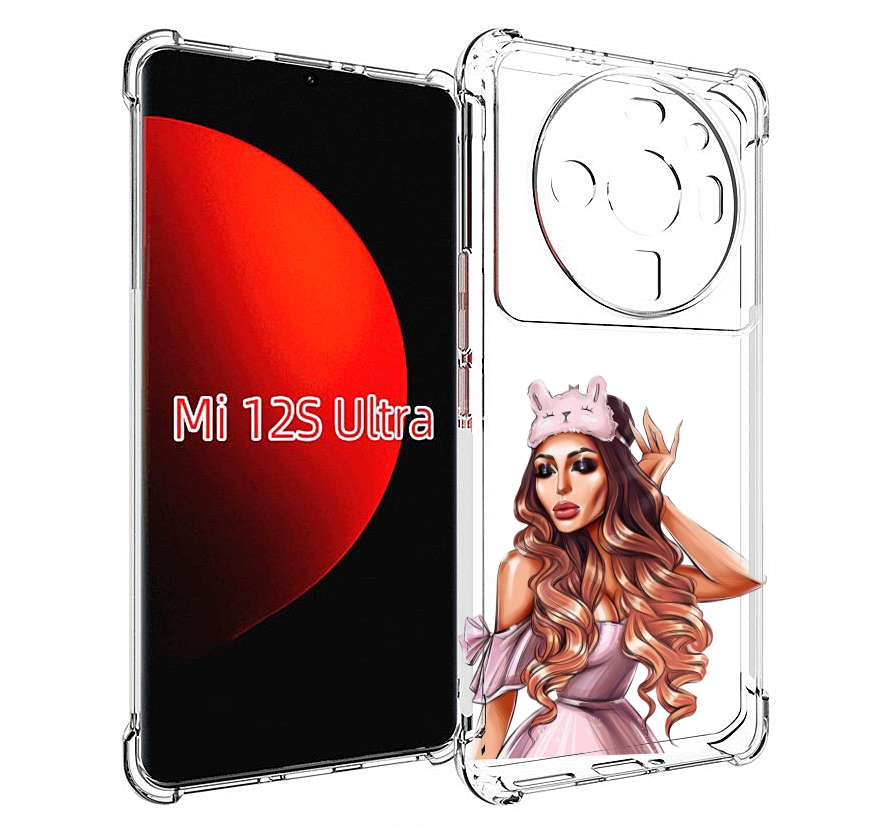 

Чехол MyPads девушка-с-маской-для-сна женский для Xiaomi 12S Ultra, Прозрачный, Tocco