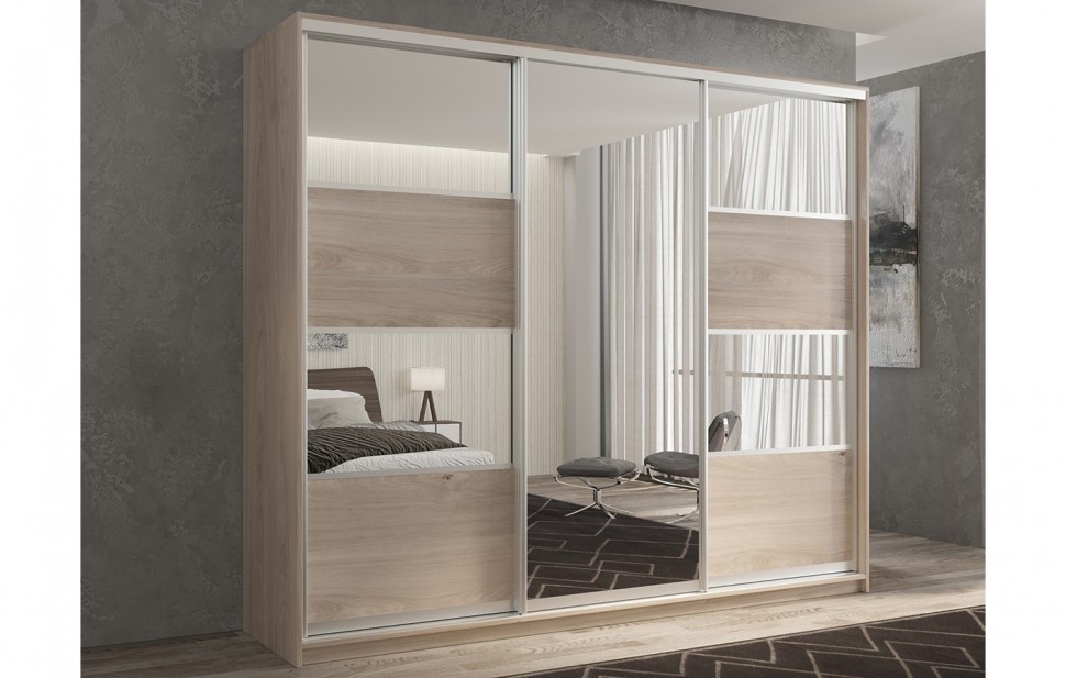 

Шкаф-купе 3-х дверный Кааппи 5 Дуб Кастелло Серый 210х45х230 см, KAAPPI3-32-5-4