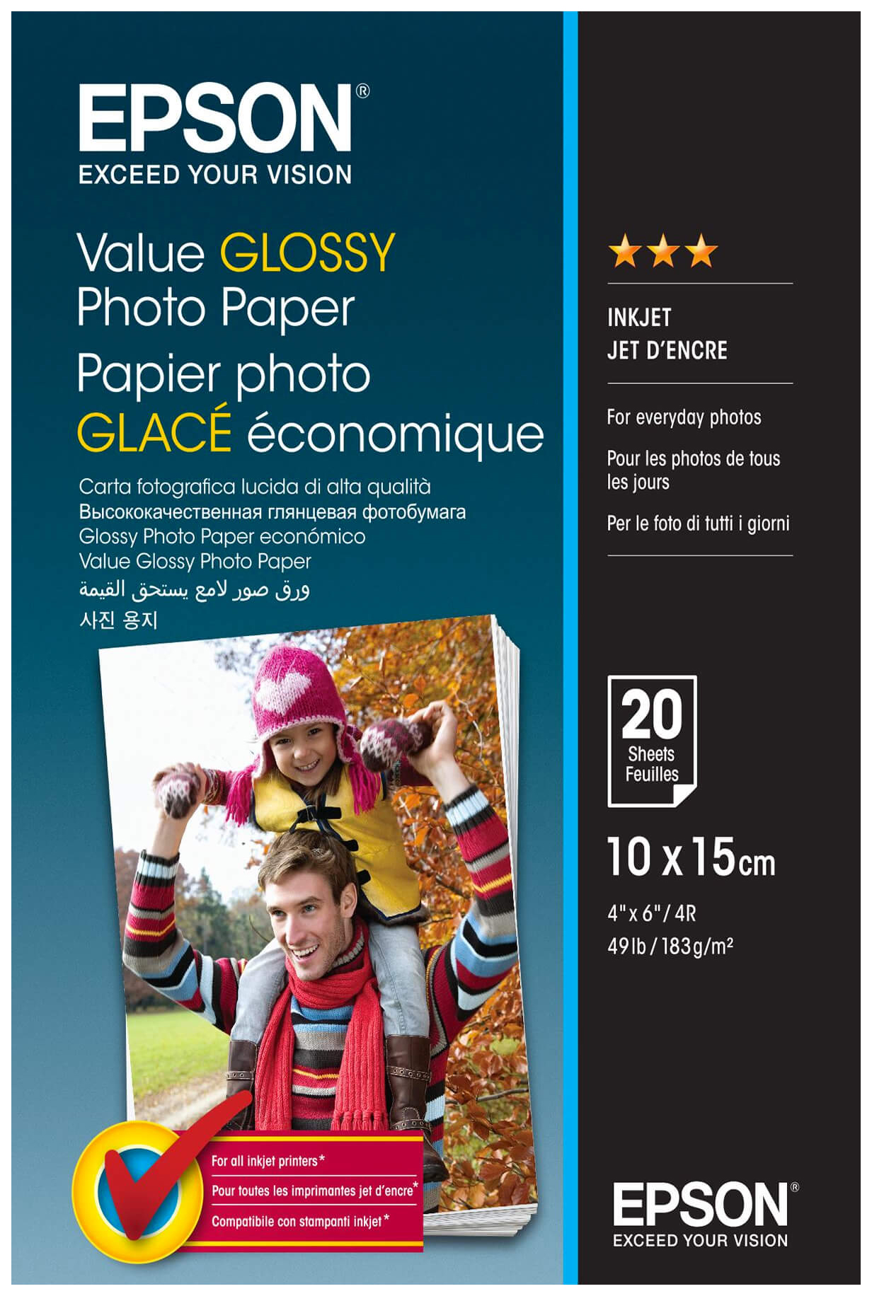 

Фотобумага Epson Value Glossy Photo Paper A6 100 х 150 мм 20 листов, Белый