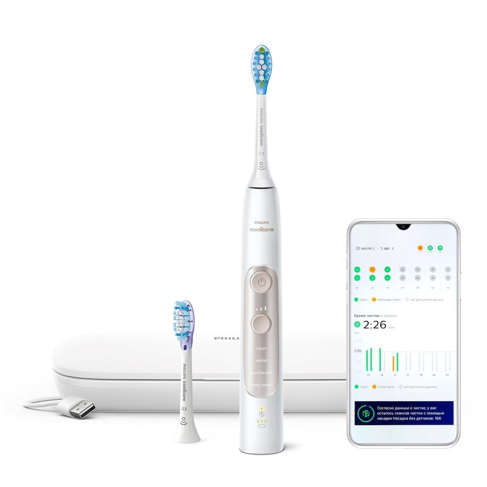 Электрическая зубная щетка Philips Sonicare ExpertClean HX9691 электрическая зубная щетка philips sonicare 3100 series hx3673 13 футляр white