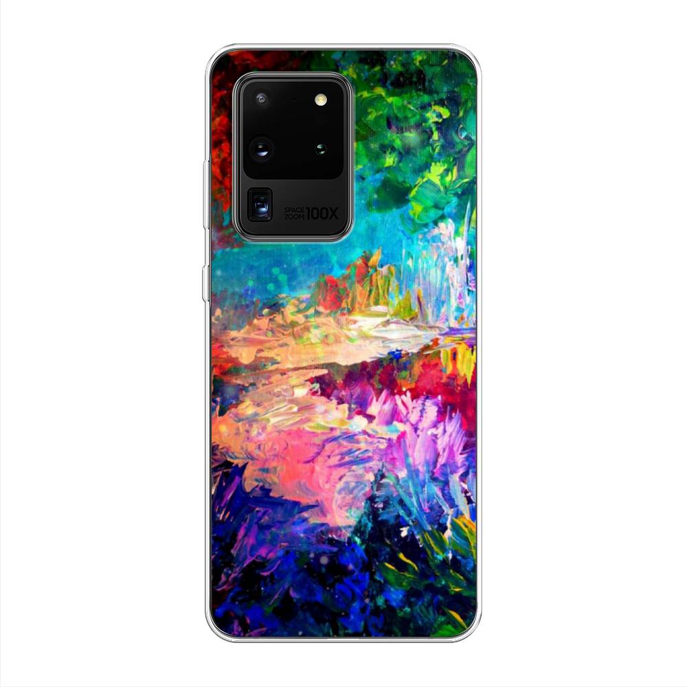 

Чехол на Samsung Galaxy S20 Ultra "Лес-гуашь", Синий;розовый;зеленый, 29450-4