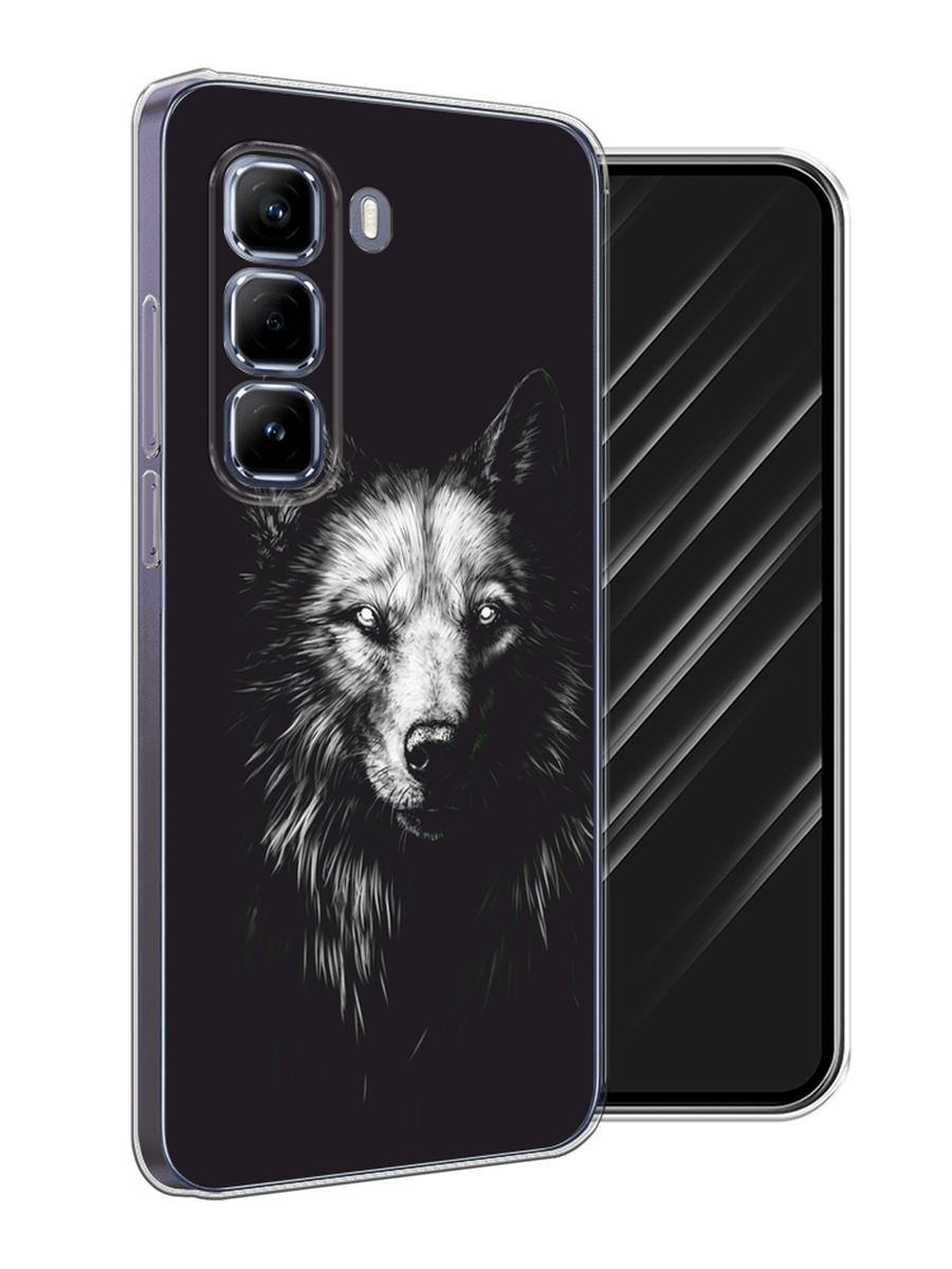 

Чехол Awog на Infinix Hot 50 Pro "Волк черно белый", Серый;бежевый;белый, 3106950-1