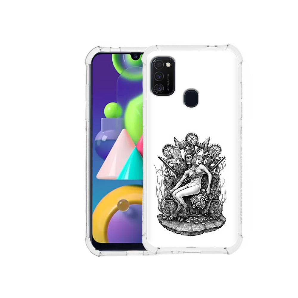 

Чехол MyPads Tocco для Samsung Galaxy M21 девушка на троне (PT147110.591.309), Прозрачный, Tocco