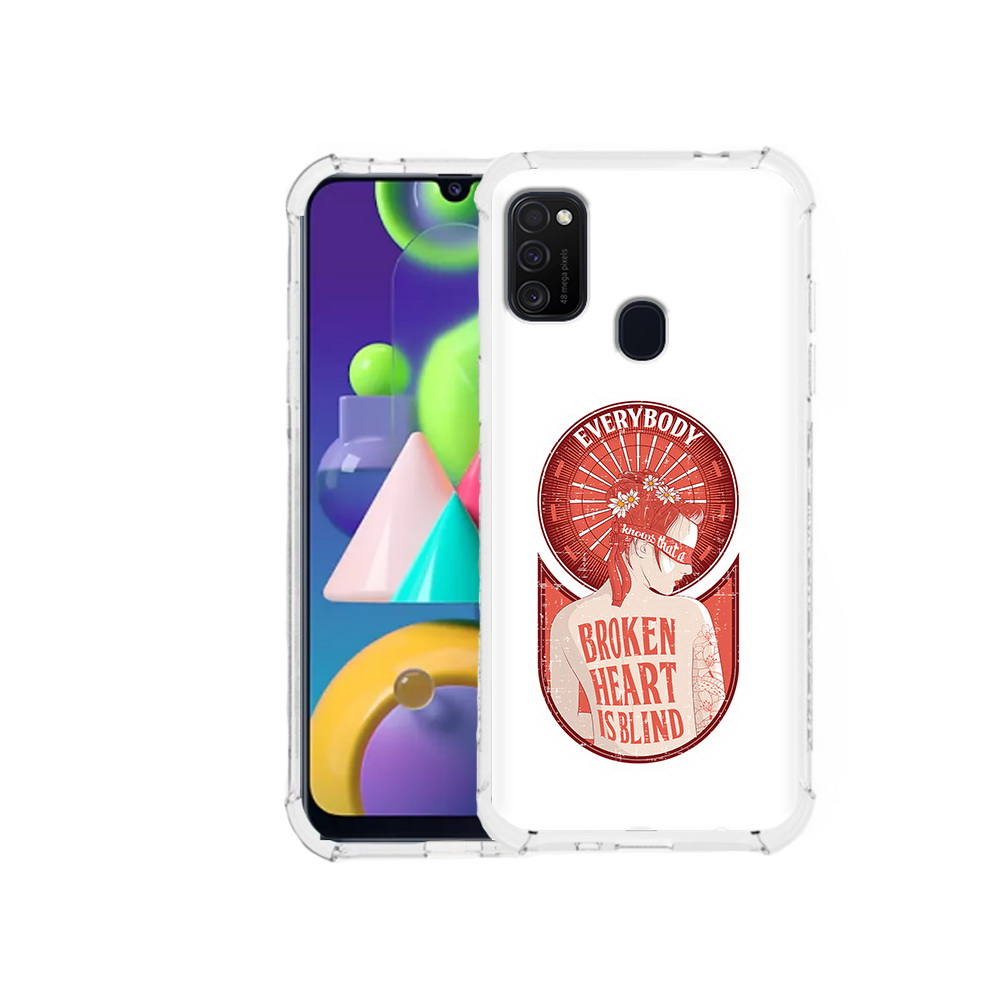 

Чехол MyPads Tocco для Samsung Galaxy M21 девушка разбитое сердце (PT147110.591.310), Прозрачный, Tocco