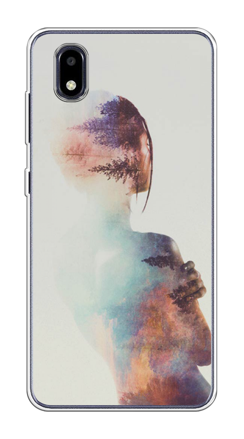 

Чехол на ZTE Blade A3 (2020) "Девушка-лес", Розовый;голубой;серый, 133650-1