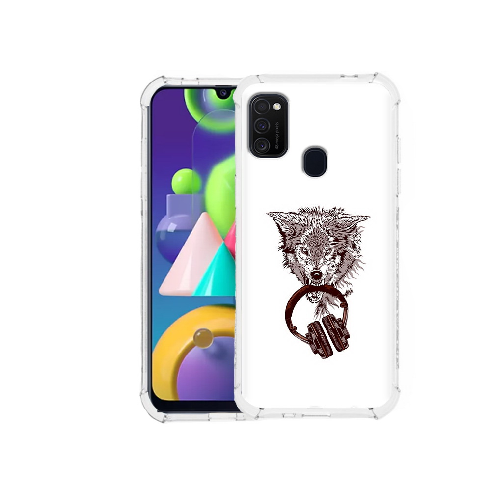 

Чехол MyPads Tocco для Samsung Galaxy M21 дикий волк (PT147110.591.325), Прозрачный, Tocco