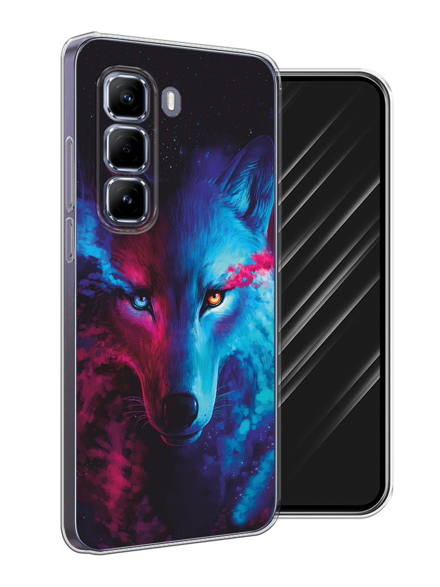 

Чехол Awog на Infinix Hot 50 Pro "Волшебный волк", Голубой;розовый, 3106950-1