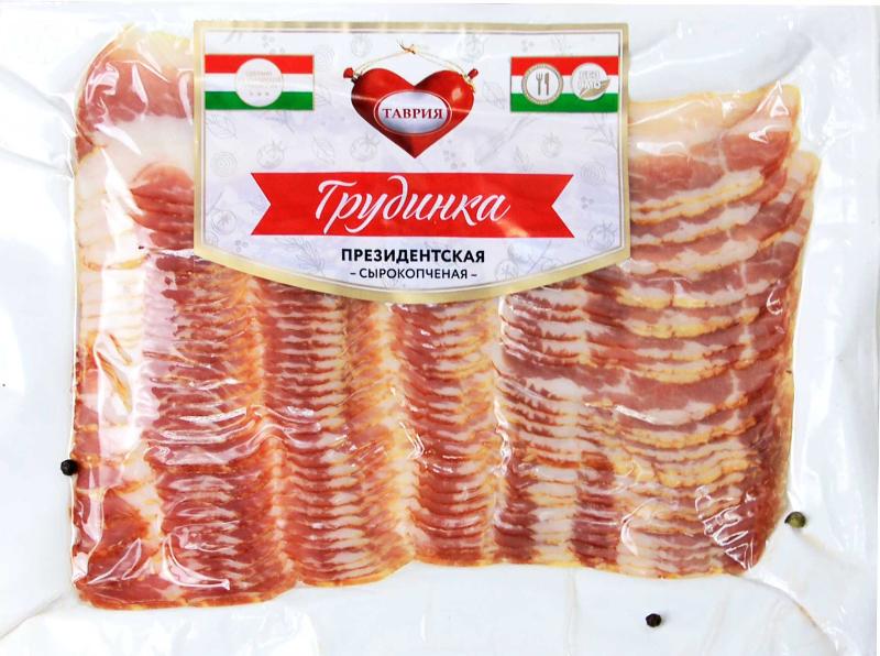 

Грудинка Таврия Президентская сырокопченая нарезка 300 г