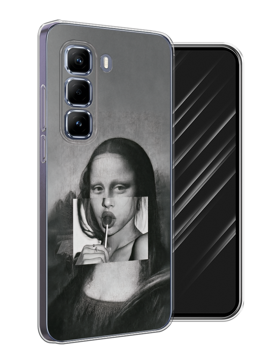 

Чехол Awog на Infinix Hot 50 Pro "Mona Lisa sucking lollipop", Серый, 3106950-1