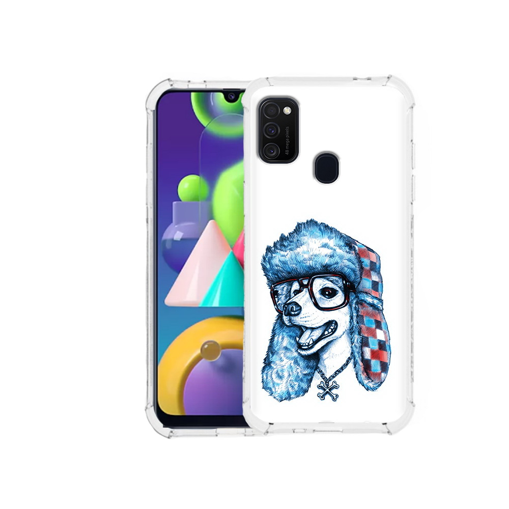 

Чехол MyPads Tocco для Samsung Galaxy M21 зимний пес (PT147110.591.362), Прозрачный, Tocco
