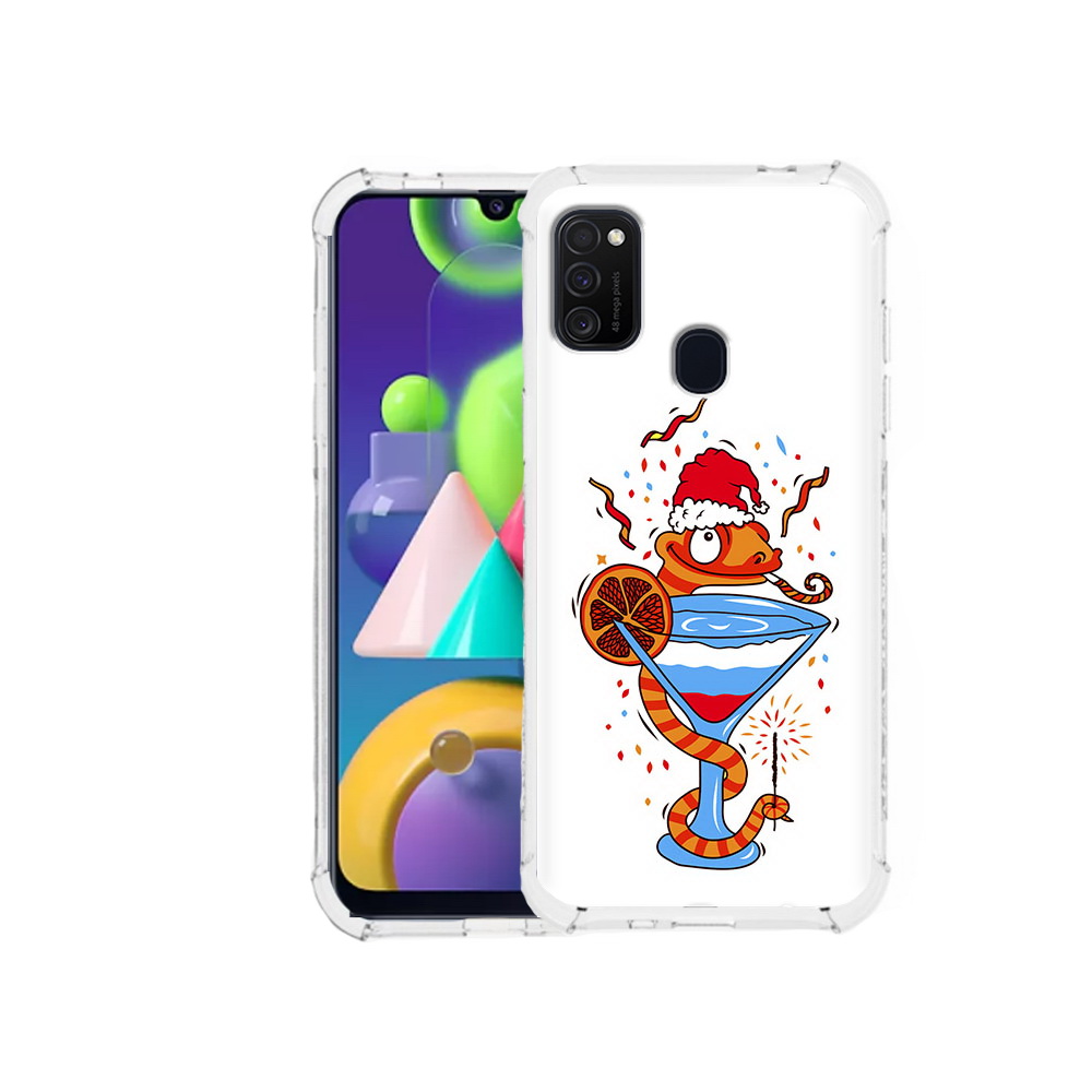 

Чехол MyPads Tocco для Samsung Galaxy M21 змейка (PT147110.591.364), Прозрачный, Tocco