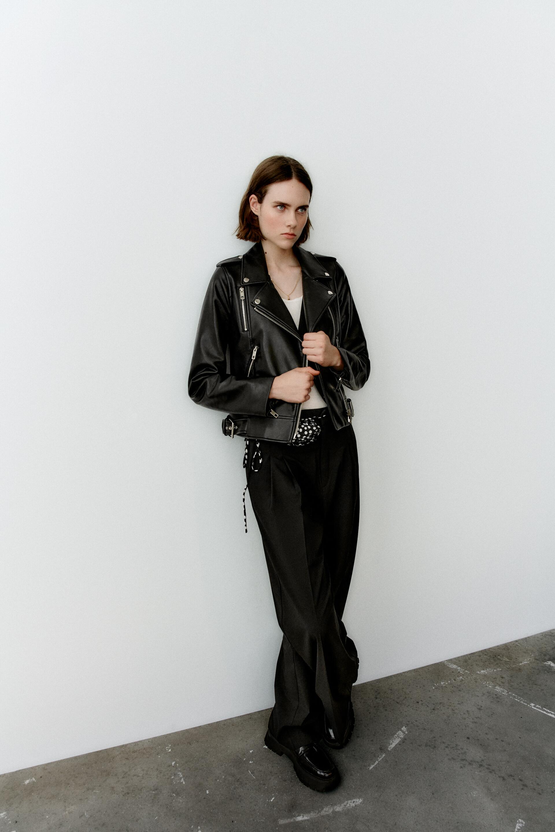 

Кожаная куртка женская ZARA 04341750 черная XS (доставка из-за рубежа), 04341750