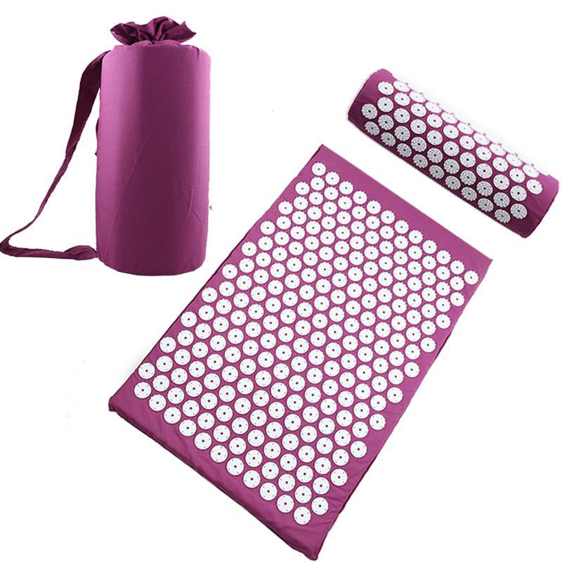 Купить Массажный акупунктурный коврик для ног и валик в чехле (фиолетовый), URM