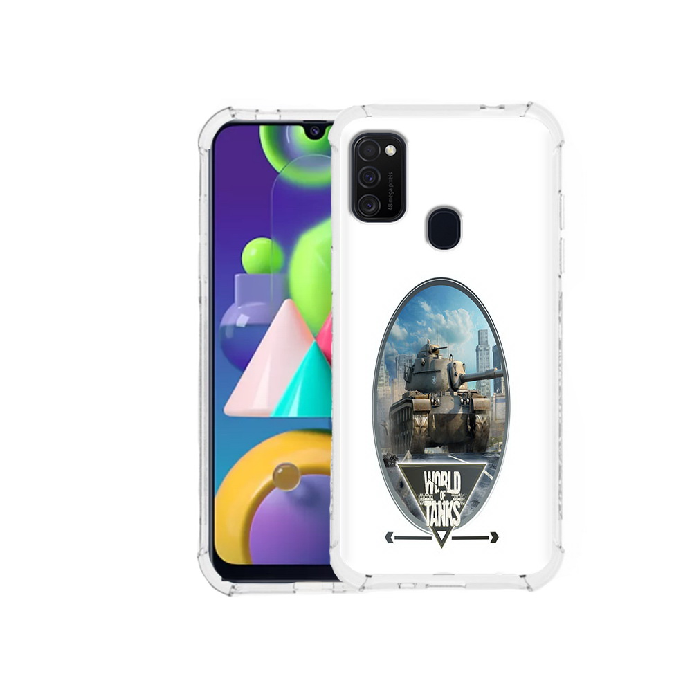 

Чехол MyPads Tocco для Samsung Galaxy M21 игра с танками (PT147110.591.375), Прозрачный, Tocco