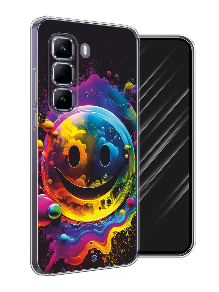 

Чехол Awog на Infinix Hot 50 Pro "Кислотный смайл", Фиолетовый;желтый;синий, 3106950-1