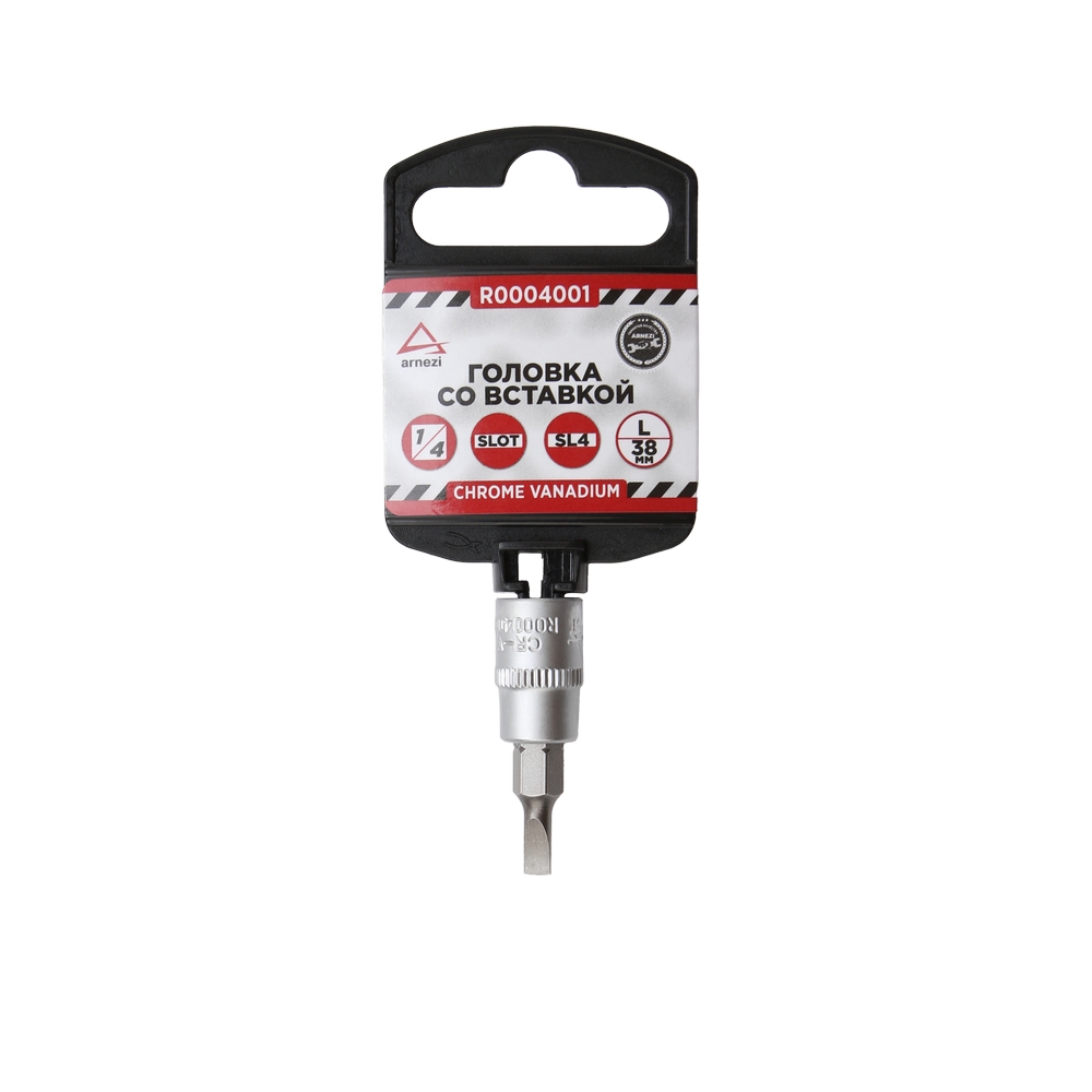 

Головка 1/4" со вставкой SL 4 L=38, на холдере