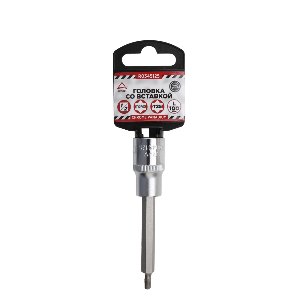 

Головка 1/2" со вставкой TORX T25 L=100, на холдере