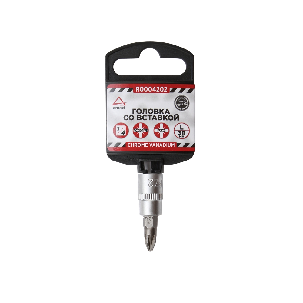 

Головка 1/4" со вставкой PZ2 L=38, на холдере