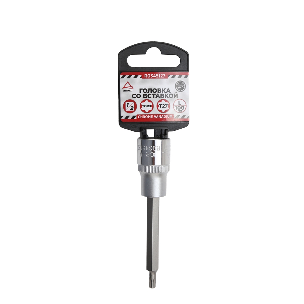 

Головка 1/2" со вставкой TORX T27 L=100, на холдере