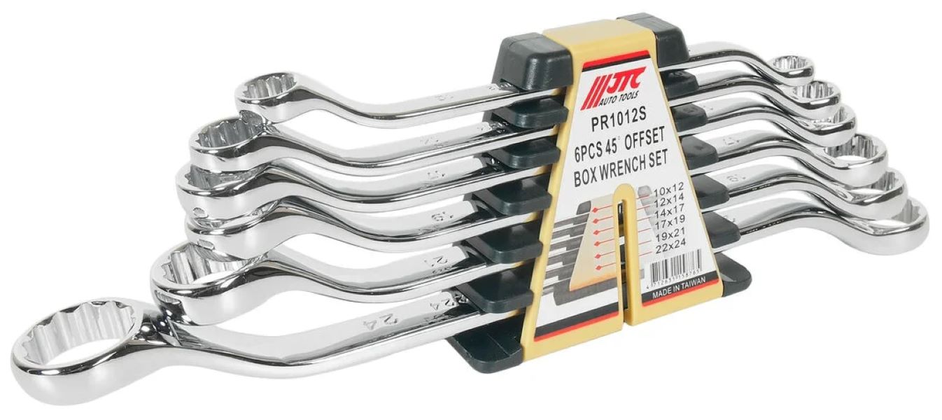Набор ключей накидных 10-24мм 12-ти гранных 75град. 6 предметов JTC