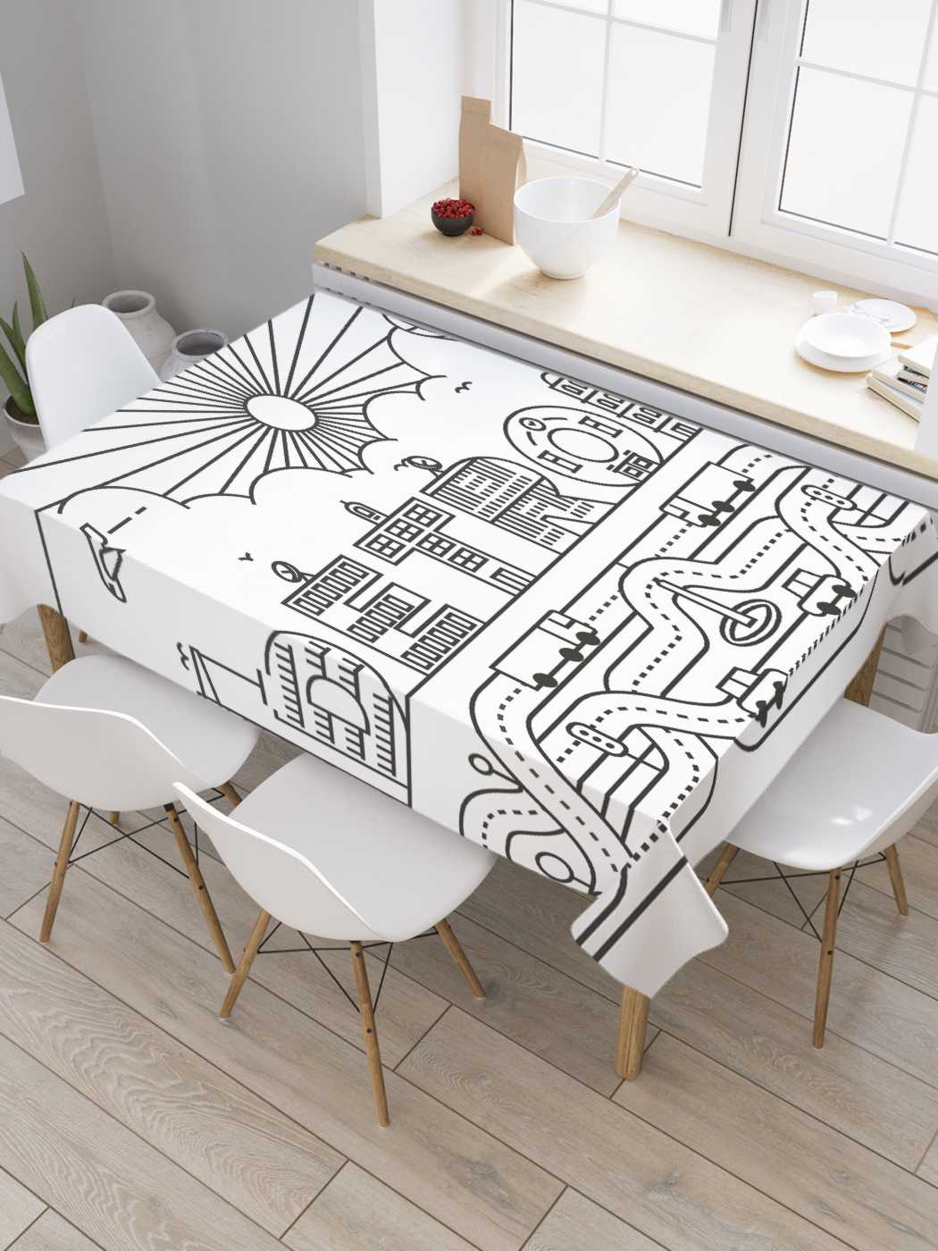 

Скатерть прямоугольная JoyArty "Графический Детройт" из сатена, 120x145 см, Графический Детройт