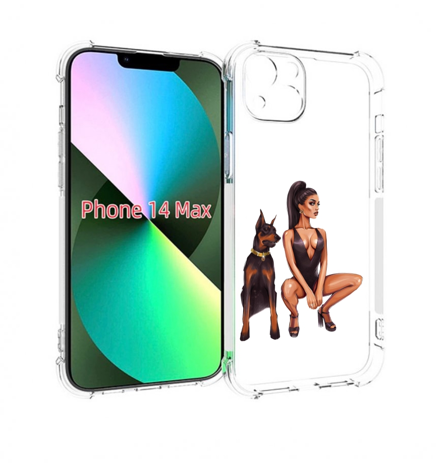 

Чехол MyPads Борзая-девушка для iPhone 14 Plus (6.7), Прозрачный, Tocco
