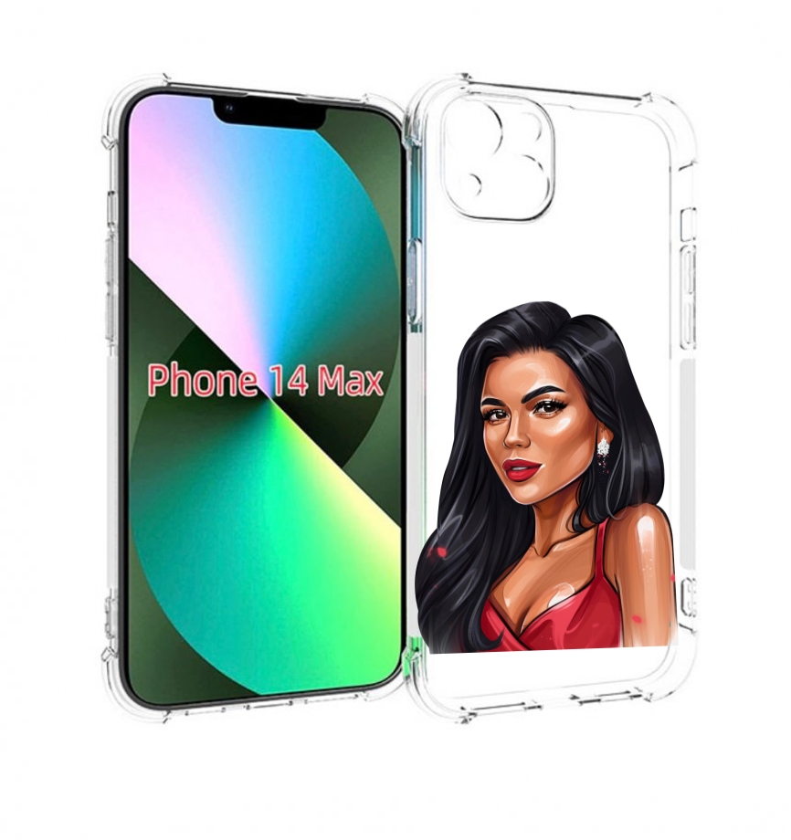 

Чехол MyPads Брюнетка-в-красном-платье для iPhone 14 Plus (6.7), Прозрачный, Tocco