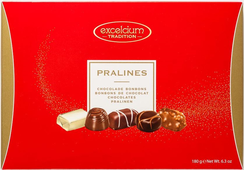 Из Германии: конфеты Excelcium ассорти, молочный, белый, темный шоколад, с пралине, 180 г
